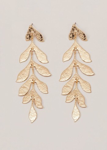 Phase Eight Long Petal Drop Jewellery Gold USA | 4376029-VB